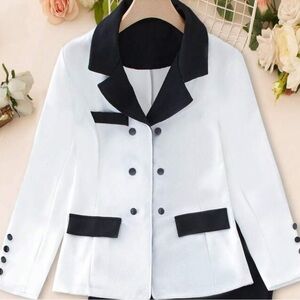 Black and white blazer